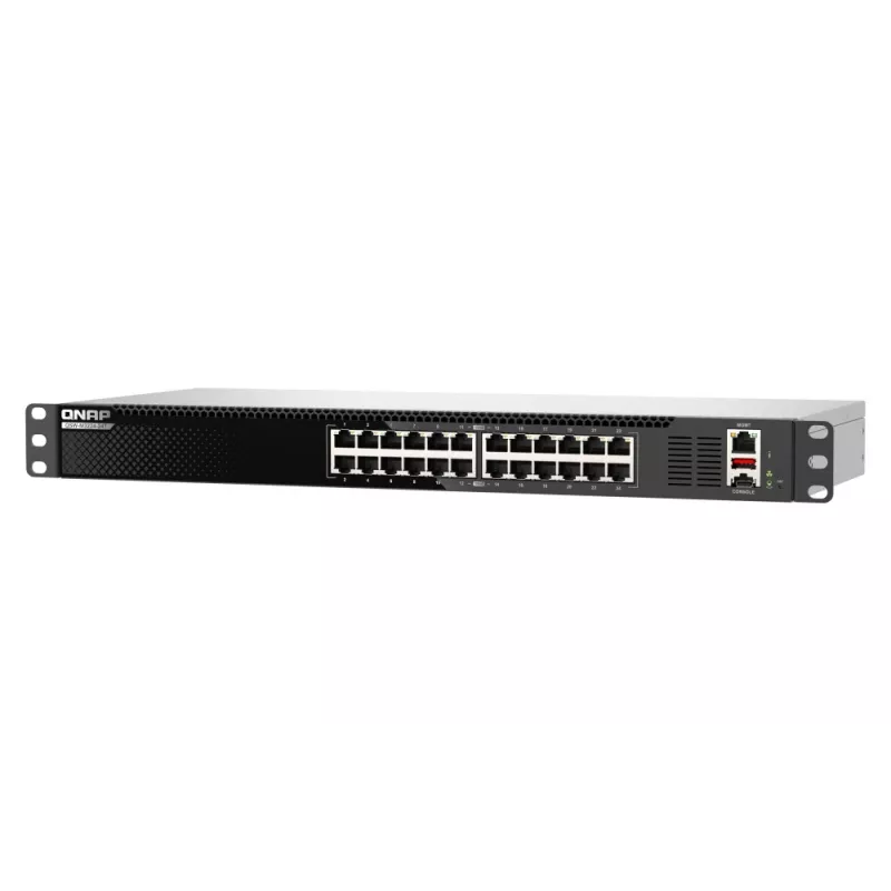 QNAP QSW-M3224-24T võrgukommutaator hallatav L3 10G Ethernet (100/1000/10000) 1U must, hõbedane
