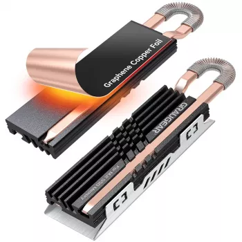 GrauGear Heatpipe jahutusradiaator SSD M.2 NVMe 2280 grafeen-vask (G-M2HS07-GC)