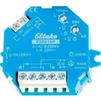 Eltako pind-/süvispaigaldusega impulsslüliti ESR61NP, 1 avatud kontakt 10 A ESR61NP 8 - 230 V/UC või 230 V 1 avatud kontakt 10 A 250 V/AC (klaas (61100001)