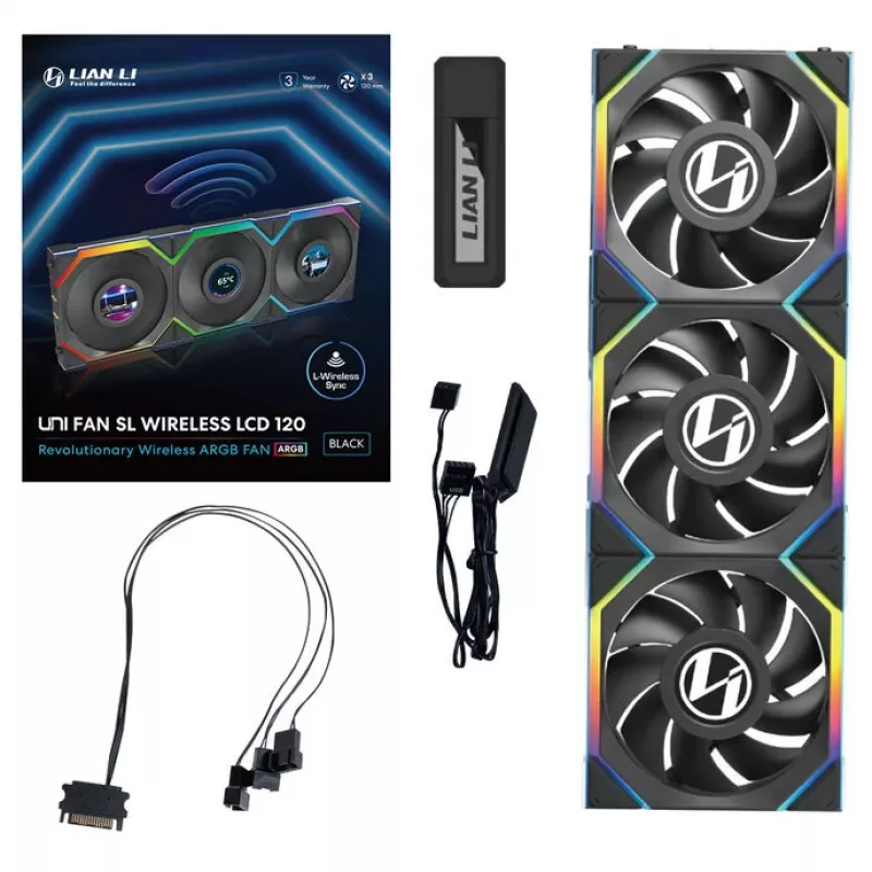 Fan Lian Li UNI FAN SL Wireless LCD 120 Must 3 tk