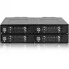 ICY DOCK - ToughArmor MB720MK-B V3 - 4x PCIe 4.0 M.2 NVMe 4x OCuLink-ile 1x 5.25 sahtliga mobiilses raamis, metallist, must, võtmelukuga (tri-mode ühilduv)