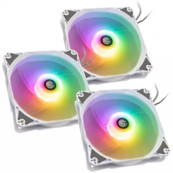 Jahutusventilaator BitsPower Notos RGB PWM 120mm valge, 3 tk pakend