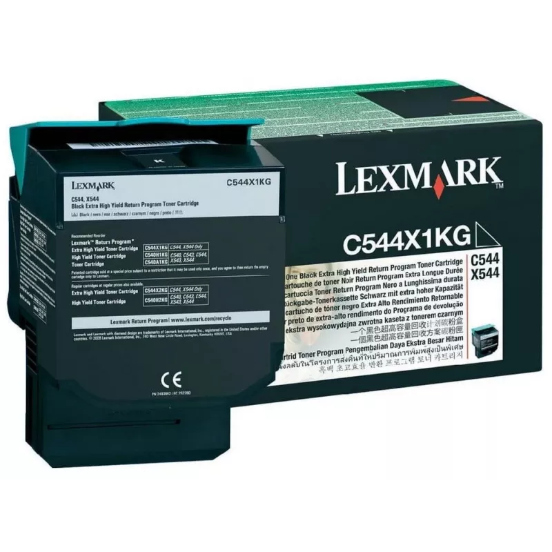 Lexmark C544X1KG – tint must – C544dn, C544dtn, C544dw, C544n, X544dn, X544dn RCS, X544dtn, X544dw, X544n jaoks