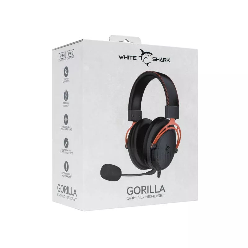 Kõrvaklapid White Shark GH-2341 Gorilla Must/Red