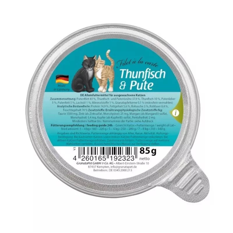 GRANATAPET Filet á la carte Tun with turkey - märg kassitoit - 85g
