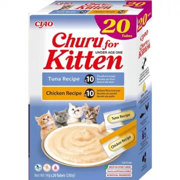 Märjad kassimaiused INABA Kitten Chicken and Tuna 20 x 14 g — maiuspala kassipoegadele