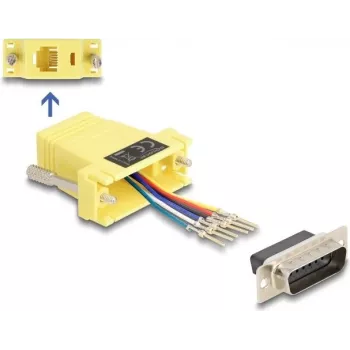 DELOCK D-Sub 15 kontakti isane RJ12 emasele koostekomplekt, kollane
