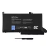 Aku roheline Cell DE127V2 DELL Latitude'ile — 11,4 V LiPo 2700 mAh, 3-elemendiline, must