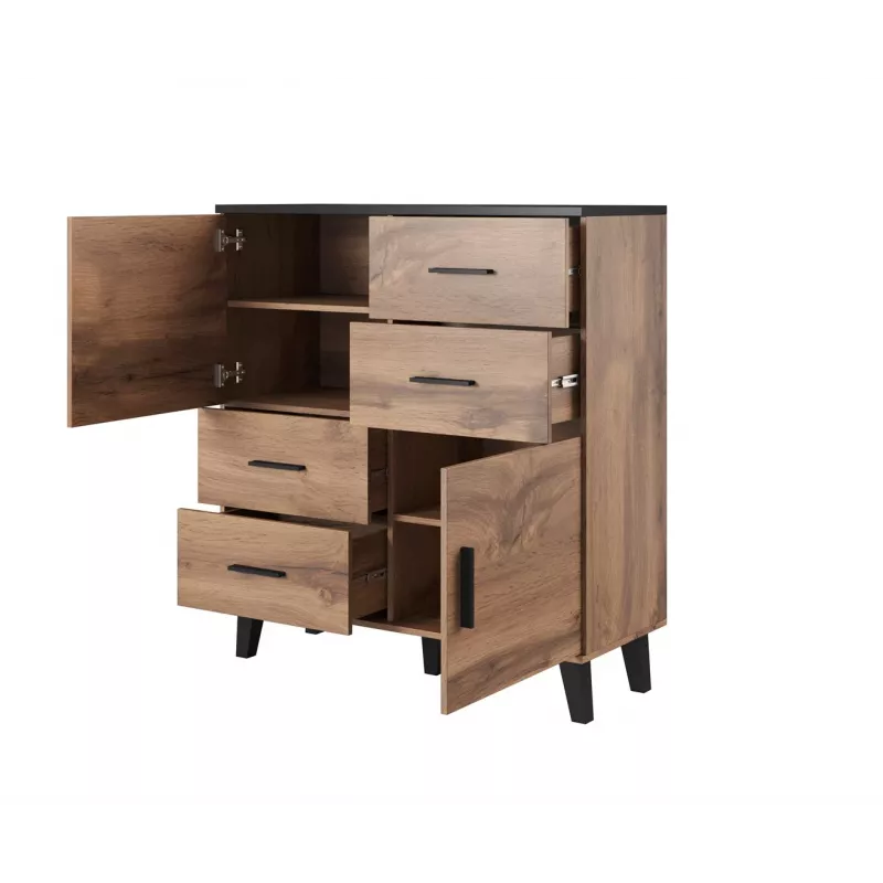 Cama elutoakomplekt LOTTA 2 (puhvetkapp 150 2D3DR + puhvetkapp 110 2D4DR + vitriinkapp 120 + kohvilaud 110)