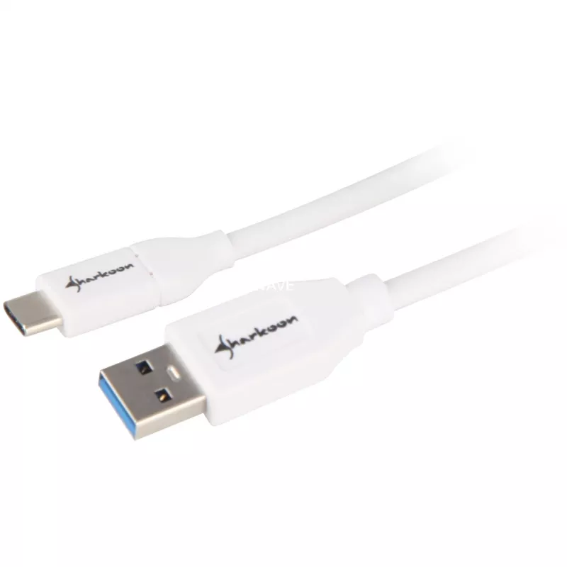 USB 3.2 Gen 2 kaabel, USB-A pistik > USB-C pistik (valge, 0,5 meetrit)