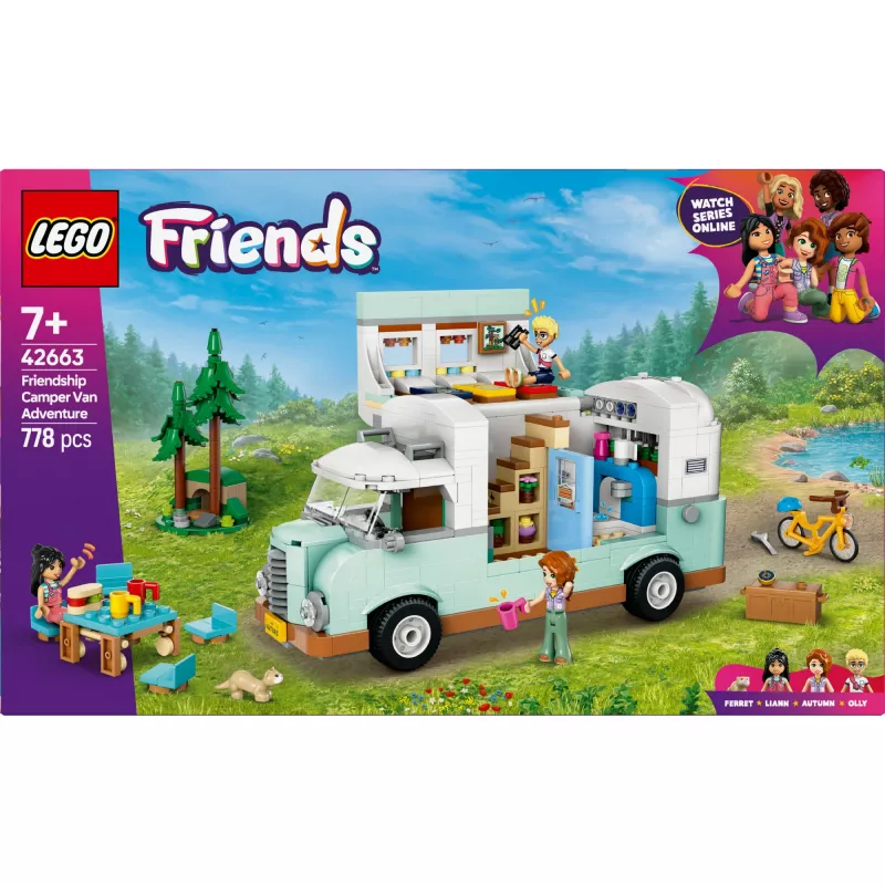 LEGO Motor Home komplekt 42663 — LEGO Friends matkaauto, 778 osa, 3 mininukku, vanusele 7+