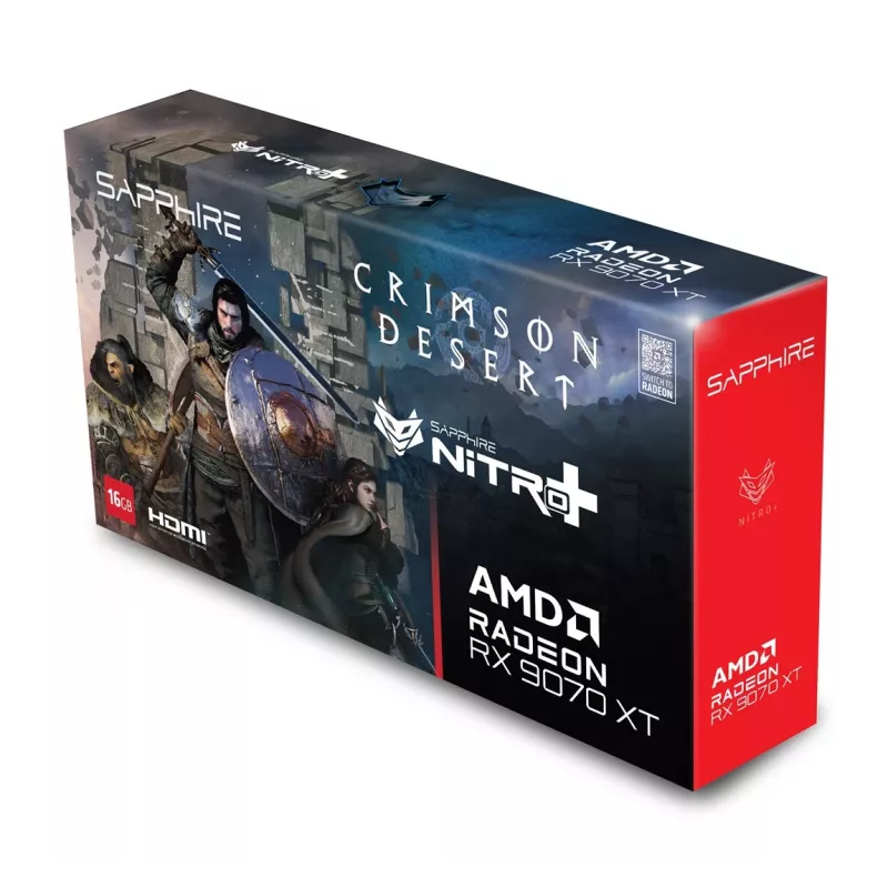 Graafikakaart Sapphire NITRO+ Radeon RX 9070 XT OC Crimson Desert Edition — 16 GB GDDR6, 256-bit, PCIe 5.0