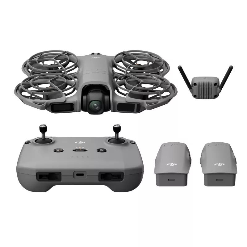 Kvadrokopterdroon DJI Neo 2 Fly More Combo — 4 rootorit, 12 MP kaamera, 2688×1512 video, 1606 mAh aku, 49 GB sisemälu, must/hall