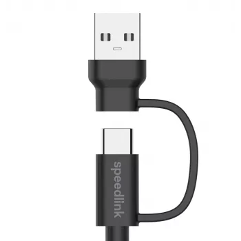 USB 3.2 Gen 1 (3.1 Gen 1) kaabel Speedlink SL-460101-BK, 3 m, USB A/USB C to USB C, must