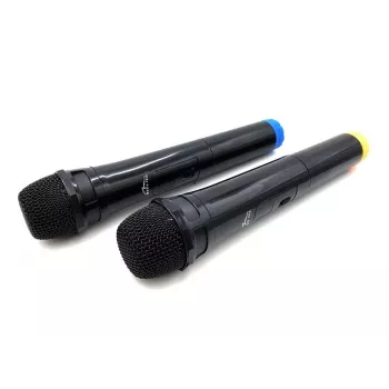 Karaokemikrofon MEDIA-TECH MT395 Accent Pro — juhtmega, must, sisse/välja lüliti, max kaugus 20 m, 2 tk pakendis