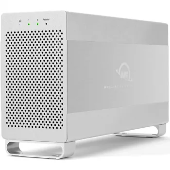 HDD-korpus OWC Mercury Elite Pro Dual valge kahele 3,5-tollisele SATA-kõvakettale, RAID 0/1/SPAN, USB Type‑B