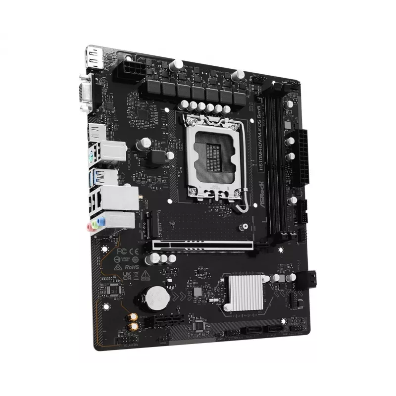 Emaplaat ASRock H610M-HDV/M.2 D5 Gen5 (LGA1700, mATX, DDR5, PCIe 5.0)