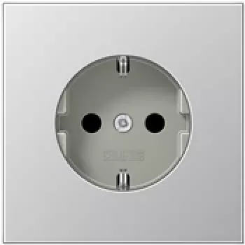 Pistikupesa Jung AL 1520 CEE 7/3, alumiiniumkorpus, 250 V, 16 A, 70×70 mm