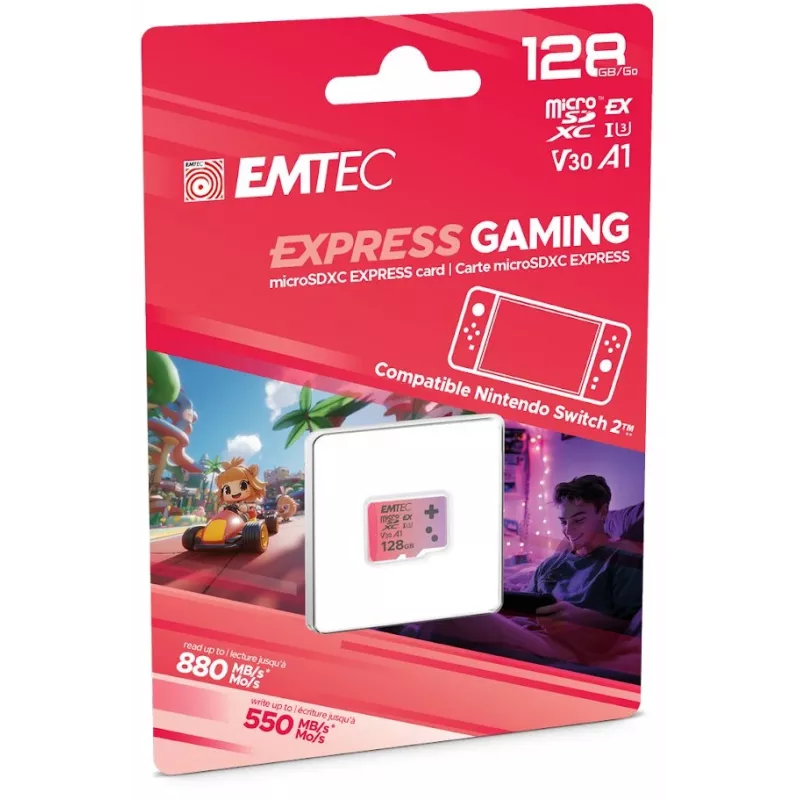 MicroSDXC mälukaart EMTEC ECMSDM128GEXG 128 GB UHS-I lugemine 880 MB/s kirjutamine 550 MB/s U3 V30