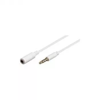 Wentronic Goobay 3,5 mm pistikupikenduskaabel, valge, 5 m - 3,5 mm pistik (4-kontaktiline, stereo) > 3,5 mm pesa (4-kontaktiline, stereo) (62364)