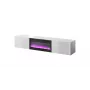 TV-kapp Cama Meble SLIDE 200K elektrikaminaga 200x40x37 cm läikiv valge