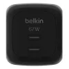 AC indoor fast charger Belkin WCH020kqBK, 2× USB-C, universal compatibility, power protection, Must