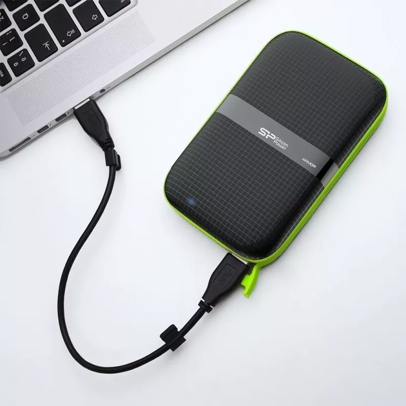 SILICON POWER Armor A60 - Festplatte - 5TB - extern (tragbar) - 2.5 (6,4 cm) - USB 3,1 Gen 1 - Schwarz (SP050TBPHDA60S3K)