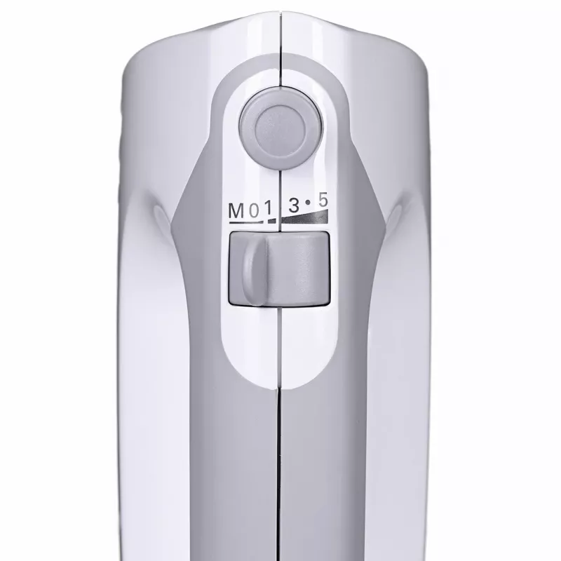 Käsisegisti Bosch MFQ36480 – 450 W, 5 kiirust turboga, hall/valge, visplid ja taignakonksud