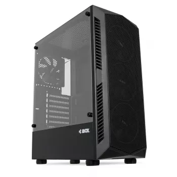 Arvutikorpus IBOX LUPUS 27 Midi Tower ATX, karastatud klaas, RGB, 455×200×380 mm, toetab ATX, GPU kuni 32 cm