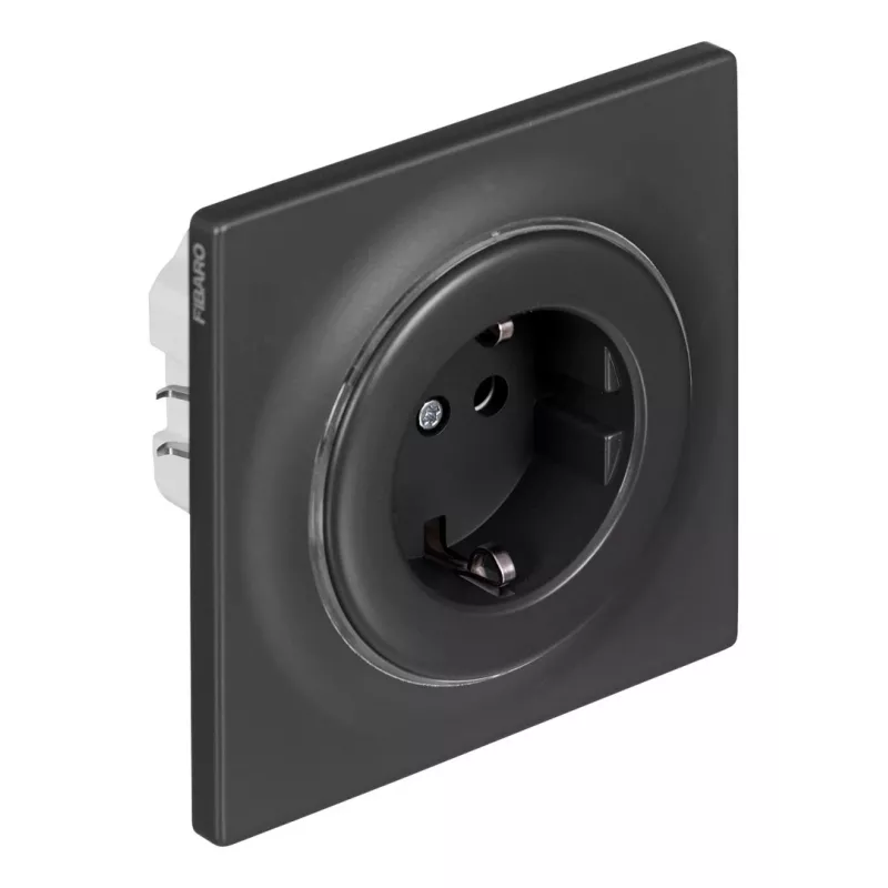 Pistikupesa tüüp F Fibaro FGWOF-011-8, 1 pesa, 110–230 V, 50/60 Hz, must
