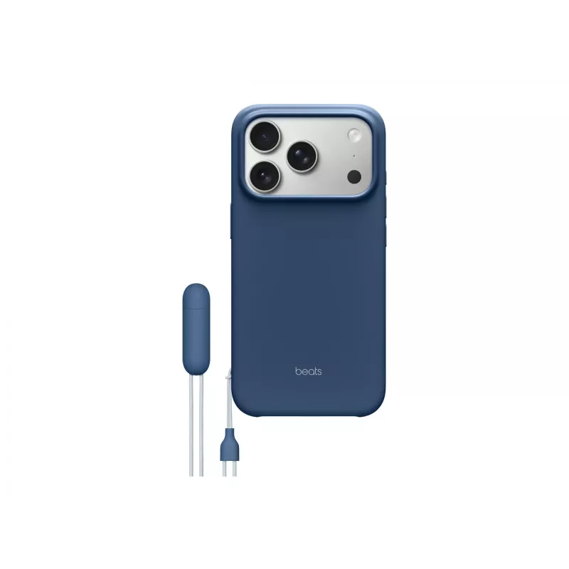 Apple Beats'i iPhone 17 Pro kaitsva jalatoega ümbris — MagSafe, kaamera juhtimine, sobib 6,3-tollisele ekraanile, Bedrock Blue (roosa)