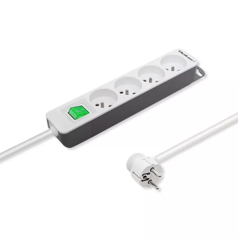 Qoltec 50288 toitepikendus 1,8 m 4 vahelduvvoolupistikupesa siseruumidesse valge
