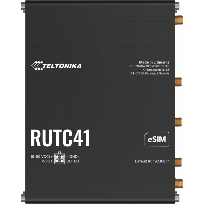 Ruuter TELTONIKA RUTC41 4G LTE EDGE, tööstuslik mobiiliruuter RUTC41000000