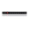 Qoltec 53998 Toitejaotur RACK 19 jaoks | 1U | 10A | PDU | 8xIEC C13 | 2m