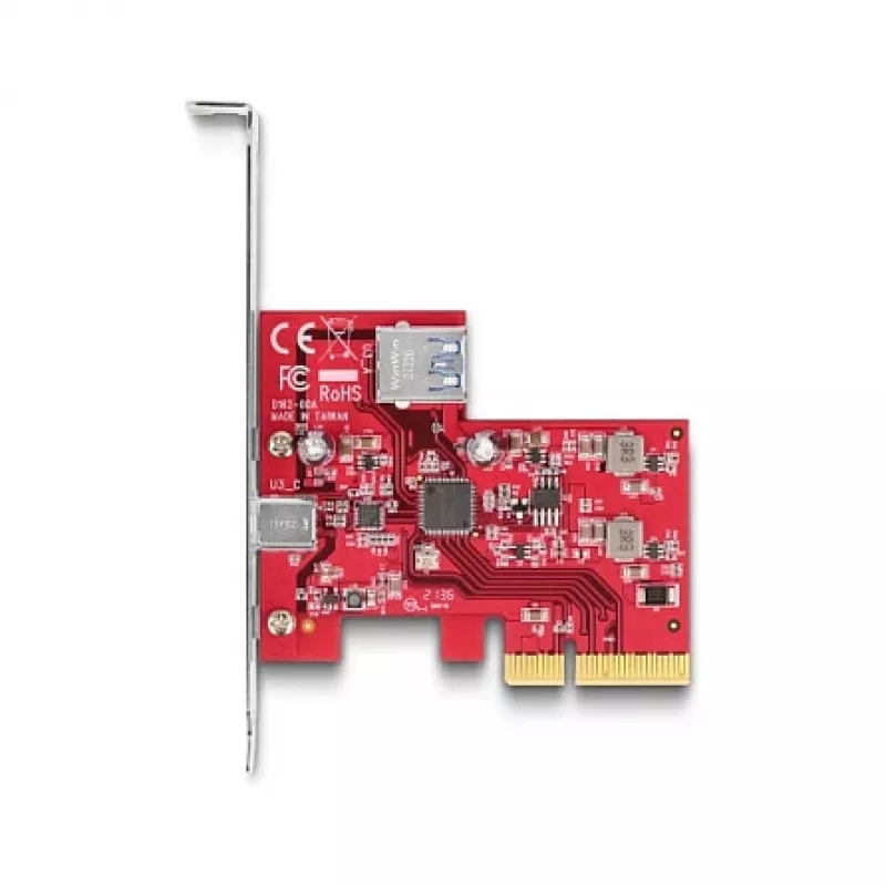 DeLOCK PCI Express x4 Card USB 10 Gbps USB-C Type-A Low Profile