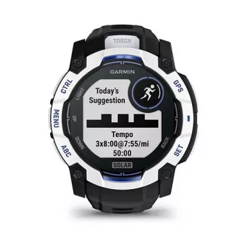 Nutikell GARMIN Instinct 3.05 cm (1.2 tolli) AMOLED 45 mm 390x390 px Puutetundlik ekraan Must Valge GPS 4 GB 53 g Silikoonrihm