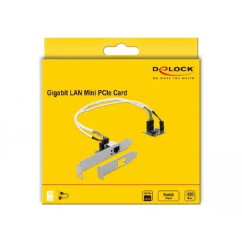 DeLOCK Mini PCIe I/O PCIe poolsuurus 1 x Gigabit LAN madalprofiiliga - võrguadapter - PCIe Half Mini Card - Gigabit Ethernet x 1 (95265)