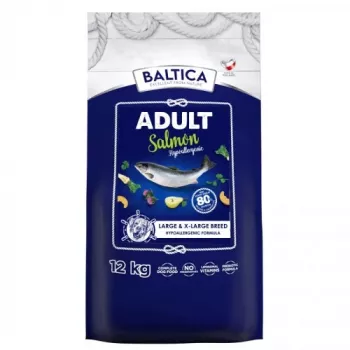 Kuiv koeratoit BALTICA Adult Salmon Hypoallergenic L/XL 12 kg — suurtele tõugudele, 28% valku, 15% rasva