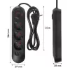 Pikendusjuhe MACLEAN MCE394 B — 3 pistikupesa + 3×USB A, 110–240V, 2,1A USB, 2500W, 1,5 m kaabel, must
