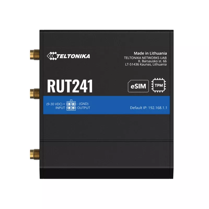 Router LTE WiFi 4 Teltonika RUT241 ESIM versioon Euroopa koos EL toiteplokiga (RUT241210000)