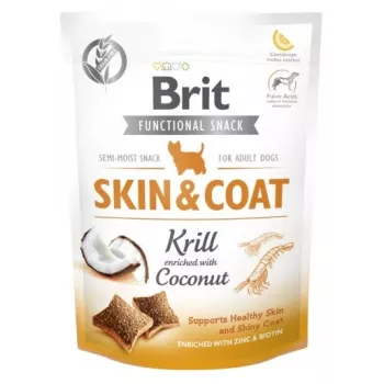 Koeramaius Brit Dog Skin & Coat Krill Coconut 150 g — dieetilised tahked maiustused täiskasvanud koertele, krilli maitsega, gluteenivaba