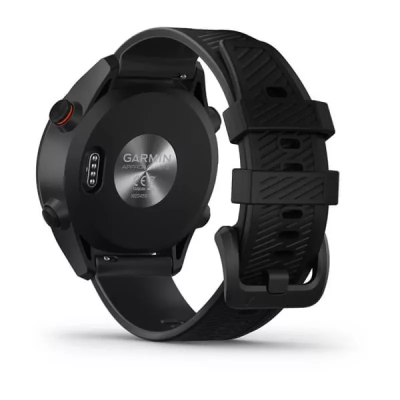 GPS-golfikell GARMIN Approach S12 Must, 43 mm korpus, silikoonrihm, 30 h GPS-aku