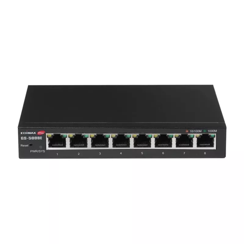 Edimax GS-5008E võrgulüliti hallatav Gigabit Ethernet (10/100/1000) Must