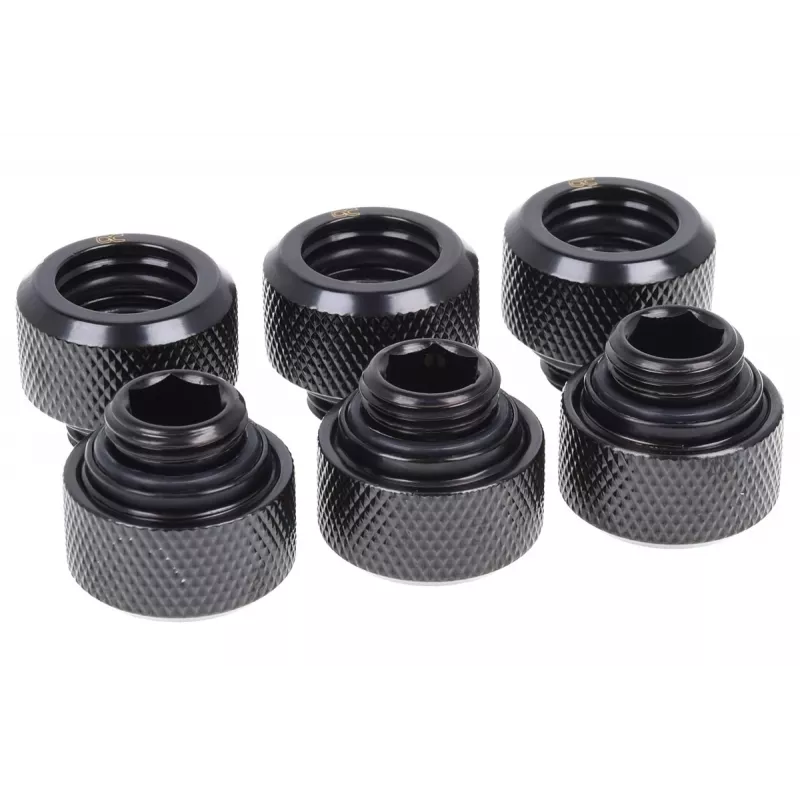 Liitmikukomplekt Alphacool 17377 — messing, must, kõrgus 16 mm, läbimõõt 21 mm vedelikjahutuse jaoks