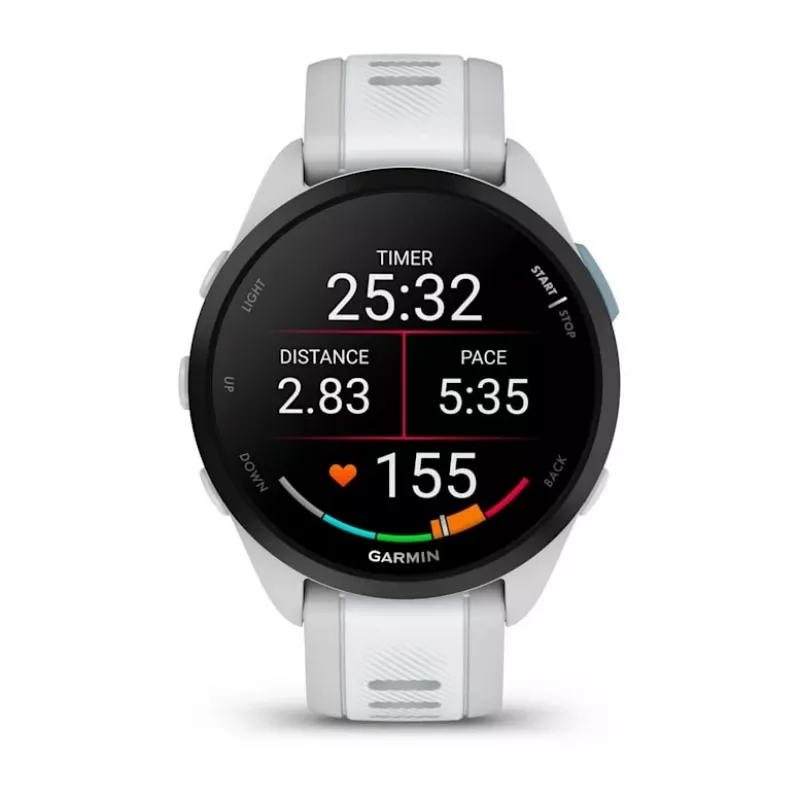 Nutikell GARMIN Forerunner 165 Music — GPS, 1,2-tolline AMOLED, 43 mm korpus, 11-päevane aku, 5 ATM, 4 GB, hall