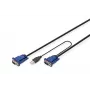 DIGITUS Octopus - klaviatuuri-/video-/hiire (KVM) kaabel - HD-15 (M) - USB Type A, 4-pin, PS/2, 6-pin (M) - 5,0 m - must (DS-19233)