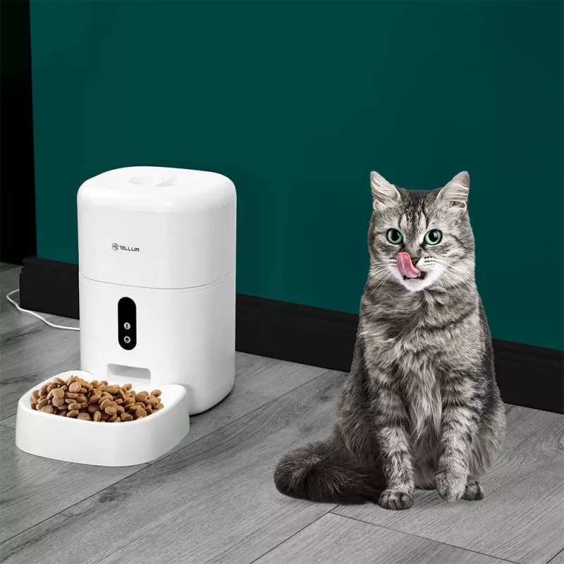 Automaatne lemmikloomasöötur Tellur TLL331461 UltraHD-kaameraga, 4 L, valge