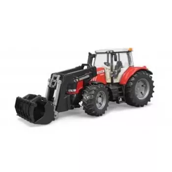 Mängutraktor BRUDER Massey Ferguson 7624 esilaaduriga, punane, alates 3. eluaastast