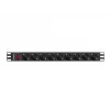 Toitejaotusseade LANBERG PDU-09F-0300-BK — 9x Type F pistikupesa, 3 m kaabel, alumiiniumkorpus, 10 A
