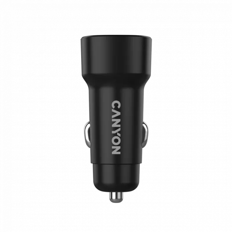 Autolaadija CANYON OnDrive 30 PD 30W USB-C Must — sõidukisisene USB-C toiteadapter 30W PD